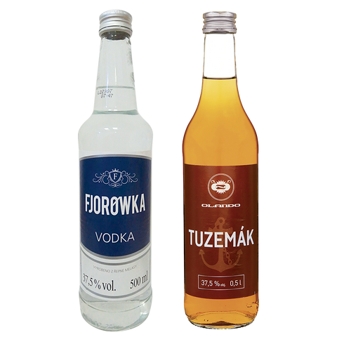 FJOROWKA VODKA 37,5 %, OLANDO TUZEMÁK 37,5 %